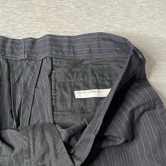 Perry Ellis Portfolio Men’s Vintage Black PinStripe Dress Pants 40x30 - Picture 3 of 12